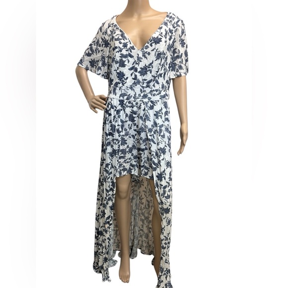 Torrid Maxi Challis Walkthrough Dress Blue Floral Paisley Maxi Romper Women Sz10 - Picture 3 of 14